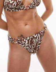 Topshop Csíkos Bikini Alsó, Barna, Betétes, Nyomott Mintás 3GP NJ1__S