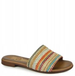 Lemar 40420 MIX Bézs Fonott Bőr Flip-flop Papucs 36