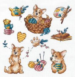  Sampler keresztszemes hímző készlet. Corgi (S-65)