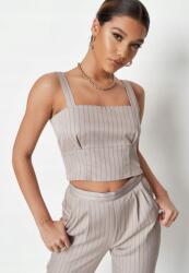 Missguided Bézs Crop Top Pántokkal Sbj Xxj__xxs