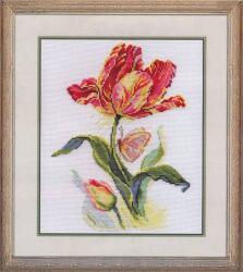  Keresztszemes hímzőkészlet Tulipán és pillangó 19x25 cm (2-14)