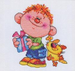  Keresztszemes hímzőkészlet Fiú 12x14 cm (0-73)