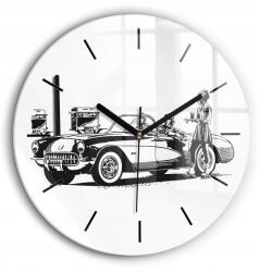  Modern üveg falióra Retro illusztráció fekete fi 60cm (010010500050200266997)