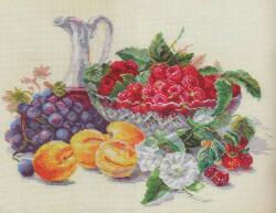  Keresztszemes hímzőkészlet Sárgabarack és málna 37x27 cm (5-10)
