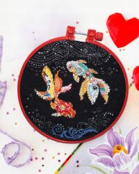  Keresztszemes hímzőkészlet Hímzőkészletek lágy hullámokban 15x15 cm (AHM-059)