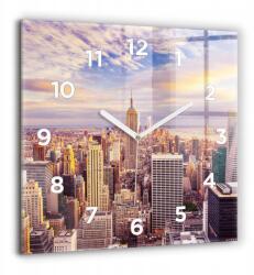  Nagy Óra Üveg Vászonkép Modern Csendes Naplemente New York 60x60 (010010500080100272440)