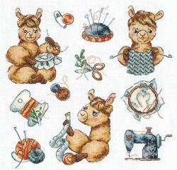  Sampler keresztszemes hímző készlet. Láma hímző (S-62)