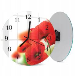  Üveg falióra modern enteriőrökbe Pipacs mintával 30 cm (010010500040200173596)