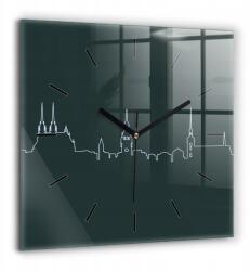Ora Üveg Vászonkép Függő Csendes tippek Line-art város Brno 60x60 (010010500080200266864)