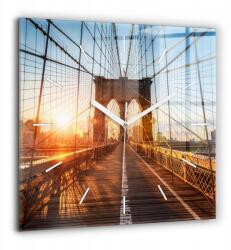  Nagy Üveg Dekoratív Falióra Ajándék Brooklyn híd Nyc 60x60 (010010500080100270680)