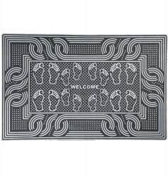 Allvo Lábtörlő Kültéri 45x70 Ajtó Alá Pvc Bejárati Szőnyeg Tartós Félkör Alakú (D7615STOPYSILVER)