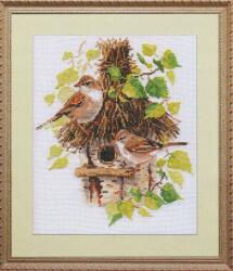  Keresztszemes hímzőkészlet Énekesmadarak 17x19 cm (1-23)