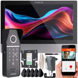 Force Videó Kaputelefon Force Myway 10" Fekete WiFi Tuya Kulcstartók (MT-10"B-T-4W + GS-1080p-RK-4W)