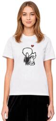 Karl Lagerfeld Fehér női póló Valentine ikon mintával, XL (B1W17038)