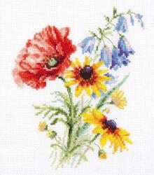  Keresztszemes hímzőkészlet Mákos csokor 13x16 cm (2-48)