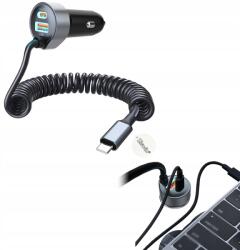  Autós töltő 3-in-1 65W Usb-c Usb-a univerzális kábellel (Ziswin7500)