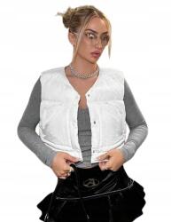 Shein Női Fehér Pihe-puha Mellény Casual 38 L_a