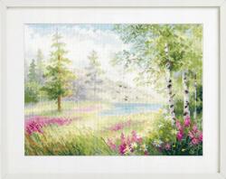  Keresztszemes hímzőkészlet Kék tó. Csend. 23x17 cm (3-34)