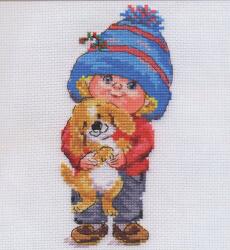  Keresztszemes hímzőkészlet Fiú 8x16 cm (0-63)
