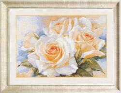  Keresztszemes hímzőkészlet Fehér rózsák 40x27 cm (2-32)