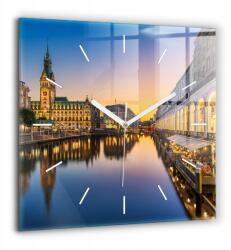  Nagy Üveg Óra Csendes Loft Mechanizmus Fali Városháza Hamburg 60x60 (010010500080100270669)