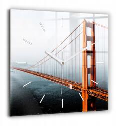  Nyomtatott üveg óra Dekoratív design az irodába Golden Gate híd (010010500080100270718)