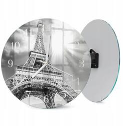  Kerek Üveg Nappali Óra Grafikával Eiffel-torony Párizs fi 30 cm (010010500040100082713)