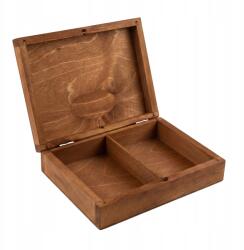 GoodFreshDecor Fa doboz barna zárható prémium ékszertartó 16x12cm (SKRZ-BR-ZAM-16x12x4)