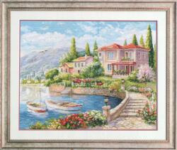  Keresztszemes hímzőkészlet Reggel a parton 38x31 cm (3-16)