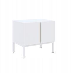  Éjjeli Asztal Fehér 2 Ajtós Szekrény Lábakkal Modern Eloro 45 cm (5904087290062)