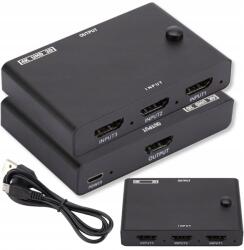 ARTHON Switch elosztó 3 HDMI-ről 1 HDMI-re 3x1 4K Uhd 3D elosztó 3 bemenet (1F2-05-863)