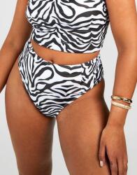 Boohoo Magas derekú zebra mintás bikini alsó G2D NG6__XXL