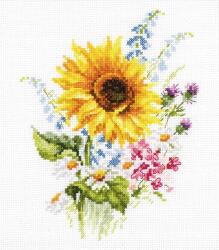  Keresztszemes hímzőkészlet Napraforgós csokor 13x16 cm (2-49)