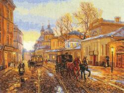  Keresztszemes hímzőkészlet Ősz coach pakrovka 55x44 cm (3-18)
