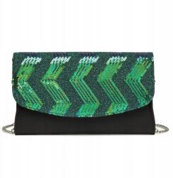 Miss Lulu estélyi női clutch táska flitterekkel LP2311 fekete-zöld (LP2311-BK/GN)
