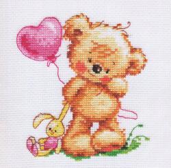  Keresztszemes hímzőkészlet Cuki mackó 11x12 cm (0-70)