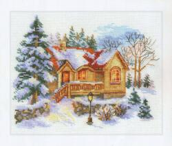 Keresztszemes hímzőkészlet Február ház 18x14 cm (3-22)