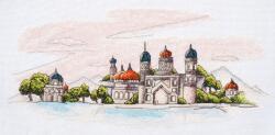  Keresztszemes hímzőkészlet Abris Art Színes kupolák 38x18cm (AH-110)
