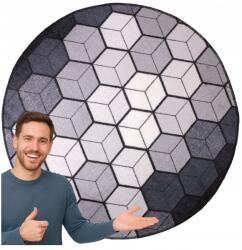 Allvo Belső Szőnyeg Járda Nappali Szoba Kerek 100CM Geometrikus Minta (CUBIK D6863)