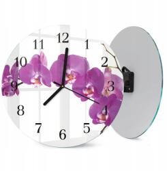  Függő Kerek Üveg Óra Stílusos Orchidea Nyomtatással 30 cm (010010500040200173821)