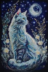 Keresztszemes hímzőkészlet Abris Art Éjszakai vendég 22x32 cm (AH-197)