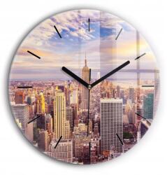 Foto falióra Naplemente New York kerek fekete mutatók fi 60cm (010010500050200267247)