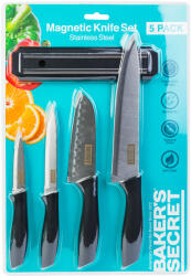 Alista Home Set cutite bucatarie Baker Secret 5 piese, cutite inox cu suport magnetic perete si maner ergonomic (GLB_DA00990)