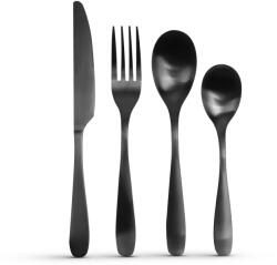 Alista Home Set tacamuri 16 piese, finisaj mat negru, design modern, usor de curatat, pentru bucatarie si masa (GLB_BW1022A) Tacam