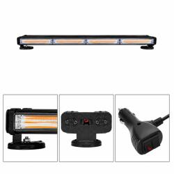 AutoREY Rampă Girofar LED 60cm Dublă 96W cu Prindere Magneti, Bară Lumini Avertizare 12V-24V, Stroboscop Galben pentru Camioane, Tractoare și Utilaje (AR-304)