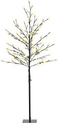 HomCom Lumină Copac Cireș cu 150 LED-uri Lampă Decorativă Floare de Cireș pentru Interior 17x17x150 cm Negru | Aosom Romania (830-549V91BK)