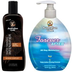  Australian Gold Rapid Tanning Intensifier barnító testápoló + Forever After napozás utáni testápoló 400 ml Szett