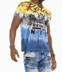 CIPO&BAXX Cipo & Baxx Divatos Férfi Póló Ct511 Yellow Blue (ct511yellowblue_xxl)