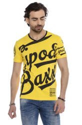 CIPO&BAXX Cipo & Baxx Divatos Férfi Póló Ct635 Yellow (ct635yellow_l)