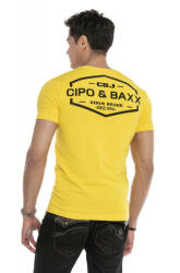 CIPO&BAXX Cipo & Baxx Divatos Férfi Póló Ct358 Yellow (ct358yellow_xl)